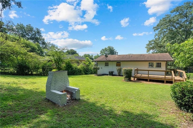 1409 Georgia Ave, East Point, GA 30344 - back of house with a yard, a deck, and stucco siding