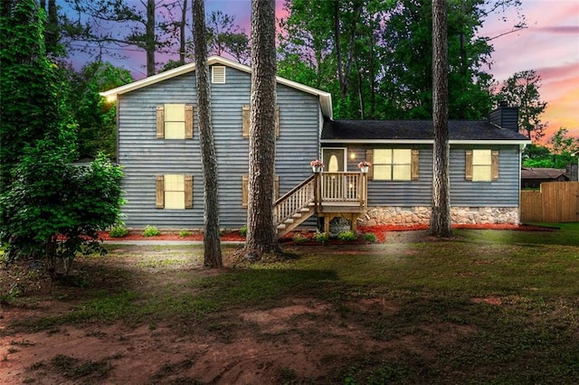 256 Grist Mill Ln, Lawrenceville, GA 30046 - view of front of home featuring a chimney