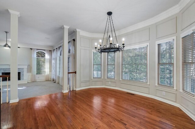 940 Waters Reach Ct, Alpharetta, GA 30022 - unfurnished dining area featuring a decorative wall, visible vents, and ornamental molding