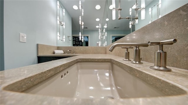 470 Ansley Walk Ter NE, Atlanta, GA 30309 - bathroom view of backsplash and double vanity
