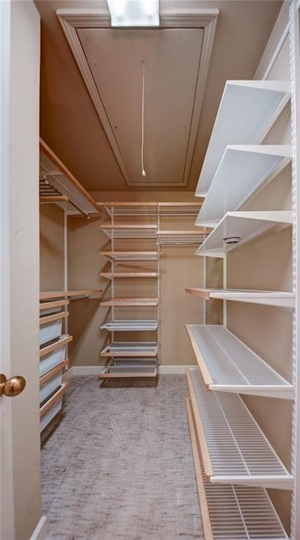 470 Ansley Walk Ter NE, Atlanta, GA 30309 - spacious closet featuring attic access and carpet flooring