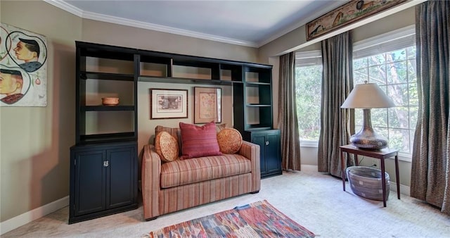470 Ansley Walk Ter NE, Atlanta, GA 30309 - sitting room featuring ornamental molding and light colored carpet