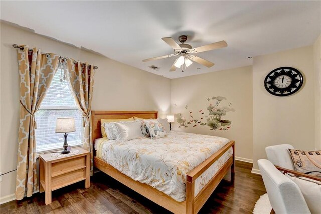 2837 Peachstone Ct, Lawrenceville, GA 30043 - bedroom with wood finished floors, baseboards, and a ceiling fan