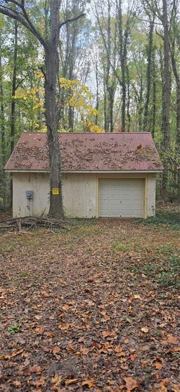 view of garage