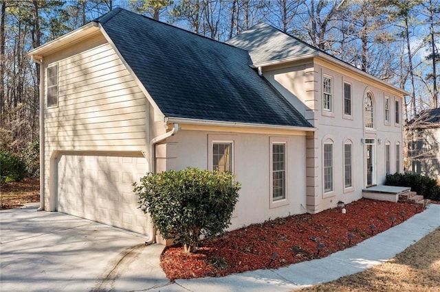 view of home's exterior featuring a garage