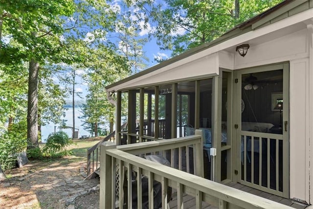 wooden terrace with a sunroom