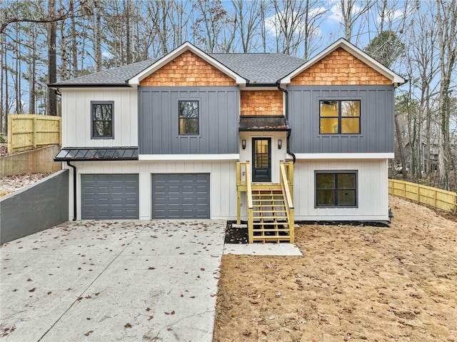 view of front of home with a garage