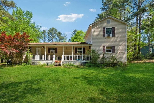 151 Grandma Branch Rd, Grantville, GA 30220 - rear view of property with a porch, a yard, and cooling unit