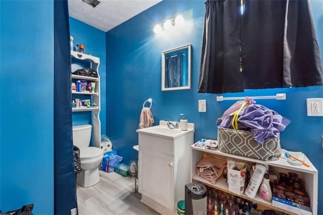151 Grandma Branch Rd, Grantville, GA 30220 - bathroom with vanity, a textured ceiling, and toilet