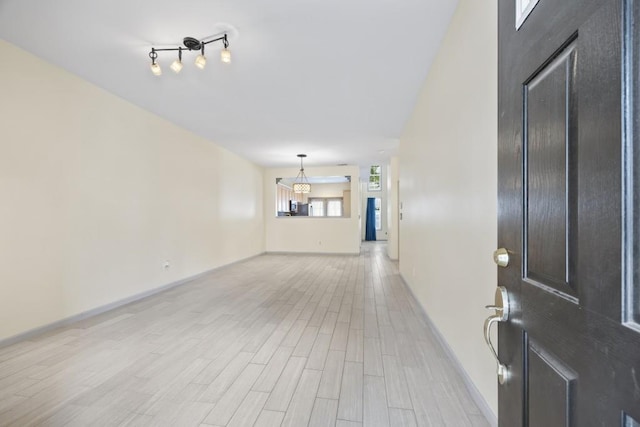 entrance foyer with light wood-type flooring