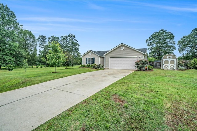 287 Jeremy Dr, Colbert, GA 30628 - view of front of home featuring concrete driveway, a garage, and a front lawn