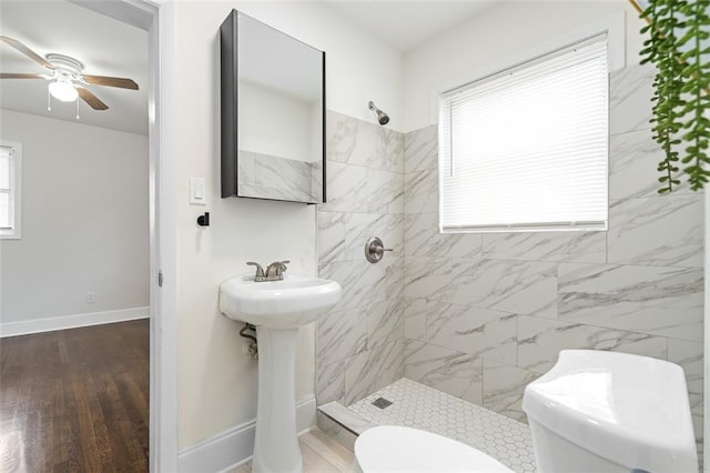 1437 Vesta Ave, East Point, GA 30344 - full bathroom with toilet, tiled shower, and plenty of natural light