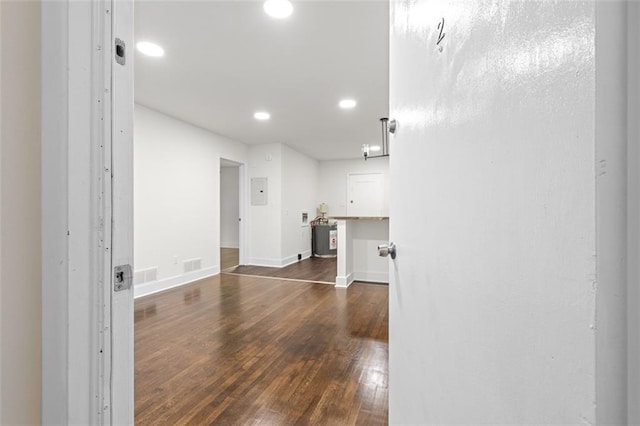 1437 Vesta Ave, East Point, GA 30344 - empty room featuring recessed lighting, dark wood finished floors, baseboards, and electric panel