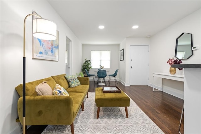 1437 Vesta Ave, East Point, GA 30344 - living room featuring wood finished floors, recessed lighting, and baseboards