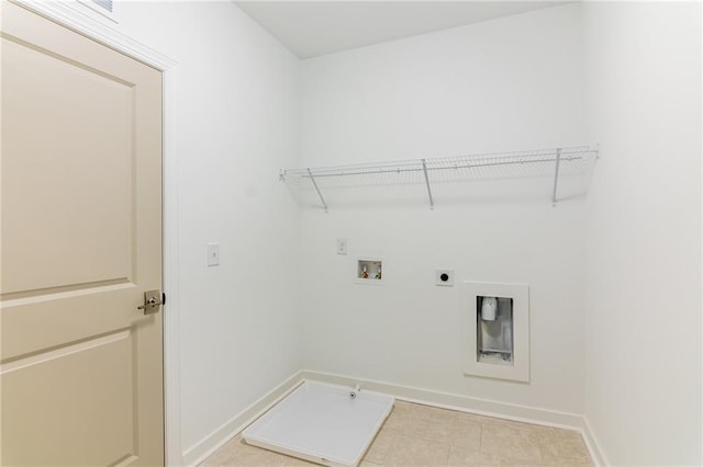 laundry room with electric dryer hookup, hookup for a gas dryer, and hookup for a washing machine