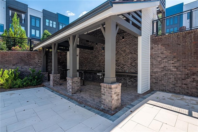 view of patio / terrace with a gazebo