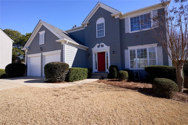 view of front facade with a garage