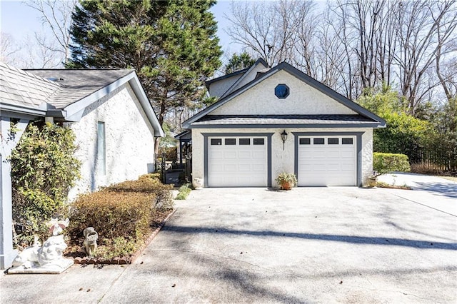 view of detached garage