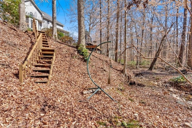 view of yard with stairs