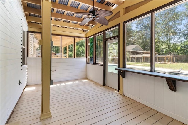 342 Spring Valley Rd, Waynesboro, GA 30830 - unfurnished sunroom with a ceiling fan