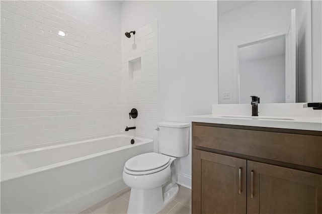 729 Keystone Dr, Woodstock, GA 30188 - full bath with toilet, vanity, tub / shower combination, and tile patterned floors