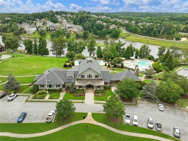 7712 Soaring Eagle Dr, Flowery Branch, GA 30542 - bird's eye view with a water view