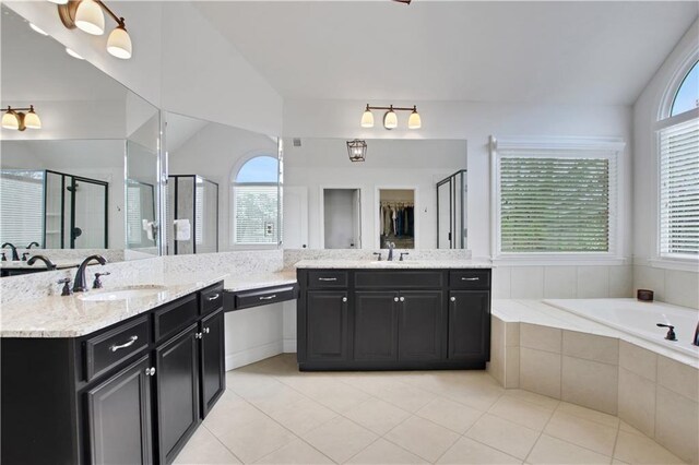 1803 Stone Bridge Way, Marietta, GA 30064 - full bathroom with a sink, a healthy amount of sunlight, and vaulted ceiling