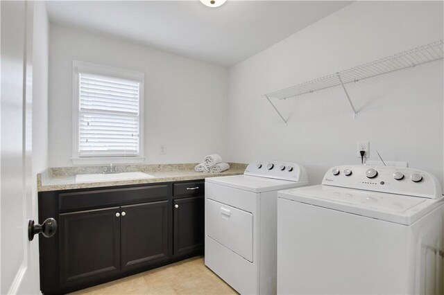 1803 Stone Bridge Way, Marietta, GA 30064 - washroom featuring washer and dryer, cabinet space, and a sink