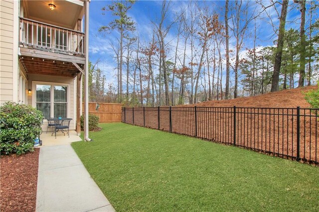 1803 Stone Bridge Way, Marietta, GA 30064 - view of yard with a balcony, a patio area, and a fenced backyard