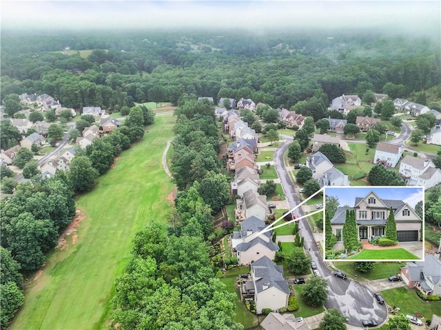7060 Summit Rdg, Chase, Cumming, GA 30041 - aerial perspective of suburban area featuring a forest and a local golf course