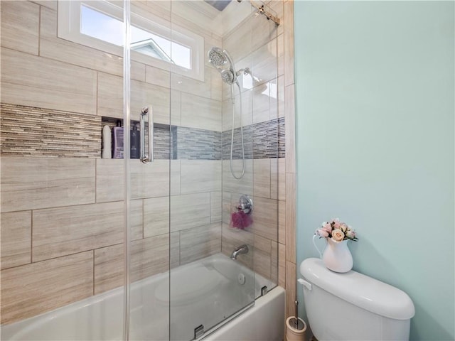 7060 Summit Rdg, Chase, Cumming, GA 30041 - bathroom featuring toilet and enclosed tub / shower combo