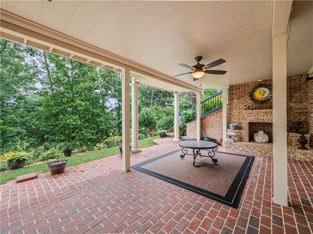 7060 Summit Rdg, Chase, Cumming, GA 30041 - view of patio / terrace featuring a ceiling fan