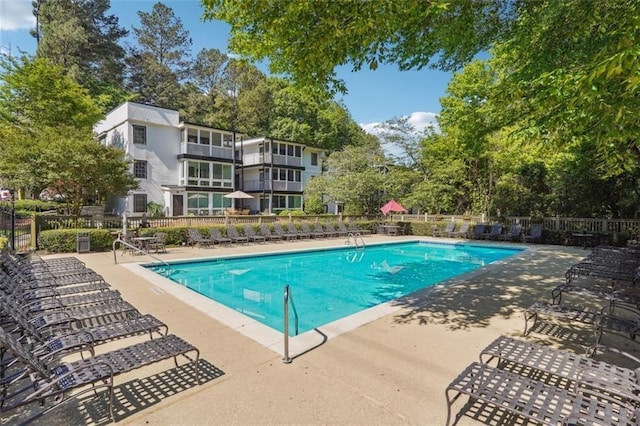 view of pool with a patio area