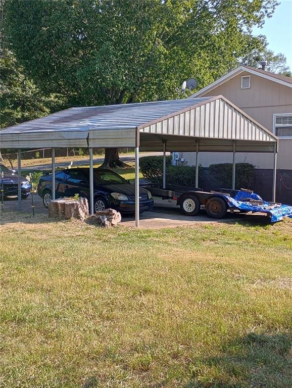 view of parking featuring a detached carport