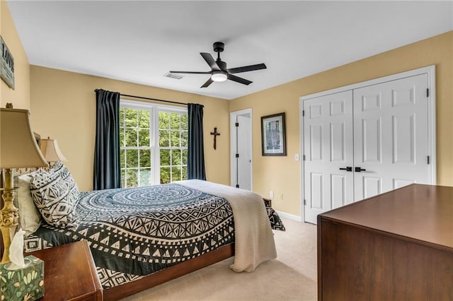 4020 Devereux Chase, Roswell, GA 30075 - bedroom featuring carpet flooring, baseboards, a closet, and a ceiling fan