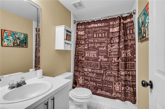 4020 Devereux Chase, Roswell, GA 30075 - bathroom featuring toilet, vanity, tile patterned flooring, and curtained shower