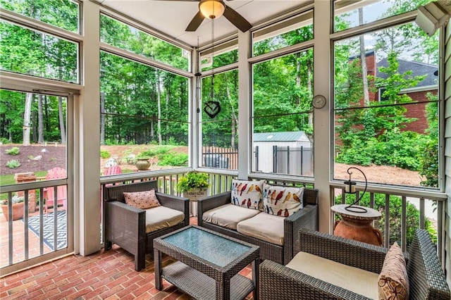 4020 Devereux Chase, Roswell, GA 30075 - sunroom / solarium with ceiling fan and outdoor lounge area