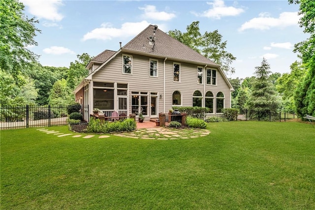 4020 Devereux Chase, Roswell, GA 30075 - back of house with a sunroom and roof with shingles