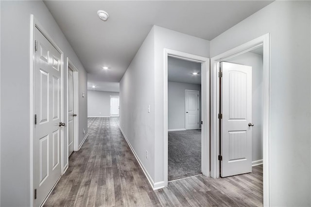 hall featuring hardwood / wood-style flooring