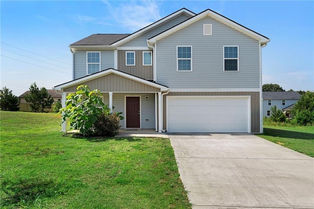 290 Middleton Ct, Chatsworth, GA 30705 - view of front of house featuring driveway, a front yard, and an attached garage