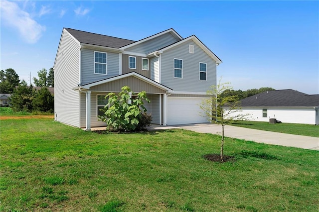 290 Middleton Ct, Chatsworth, GA 30705 - view of front facade featuring a garage, concrete driveway, and a front yard