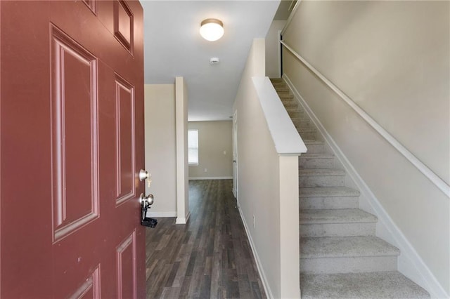 290 Middleton Ct, Chatsworth, GA 30705 - entrance foyer featuring stairway and dark wood-style floors