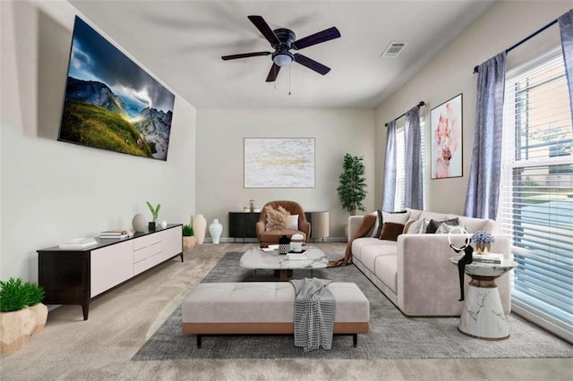 29 Madrid Ave, Newnan, GA 30263 - living room with carpet floors and ceiling fan