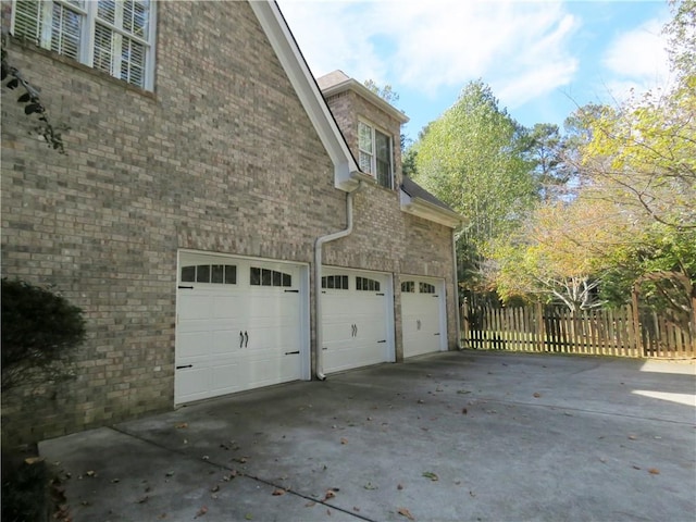 view of home's exterior with a garage