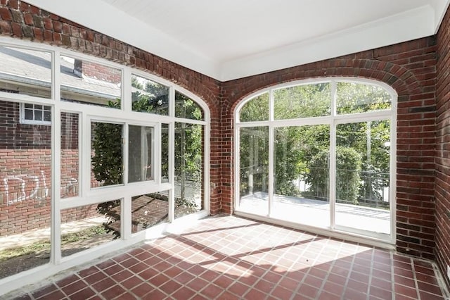 view of unfurnished sunroom