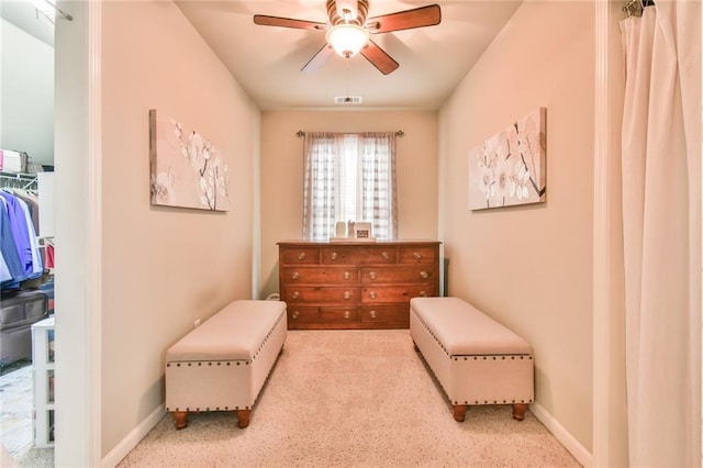 2727 Lost Mill Trce, Buford, GA 30519 - sitting room with a ceiling fan, carpet flooring, and baseboards