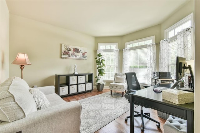 2727 Lost Mill Trce, Buford, GA 30519 - office space with baseboards, wood finished floors, and plenty of natural light