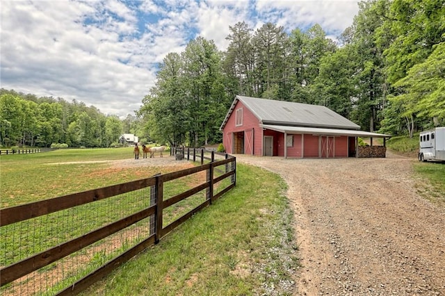 exterior space featuring a rural view