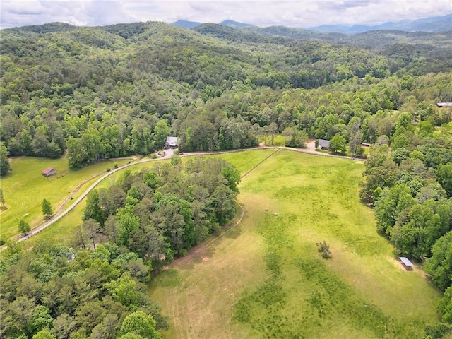 aerial view featuring a mountain view