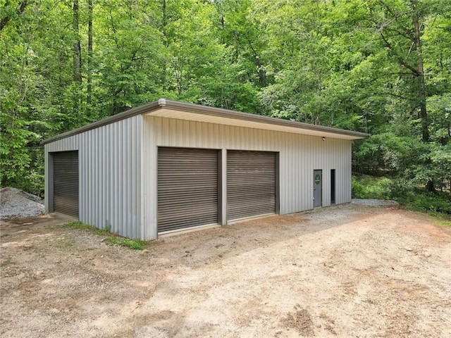 view of garage